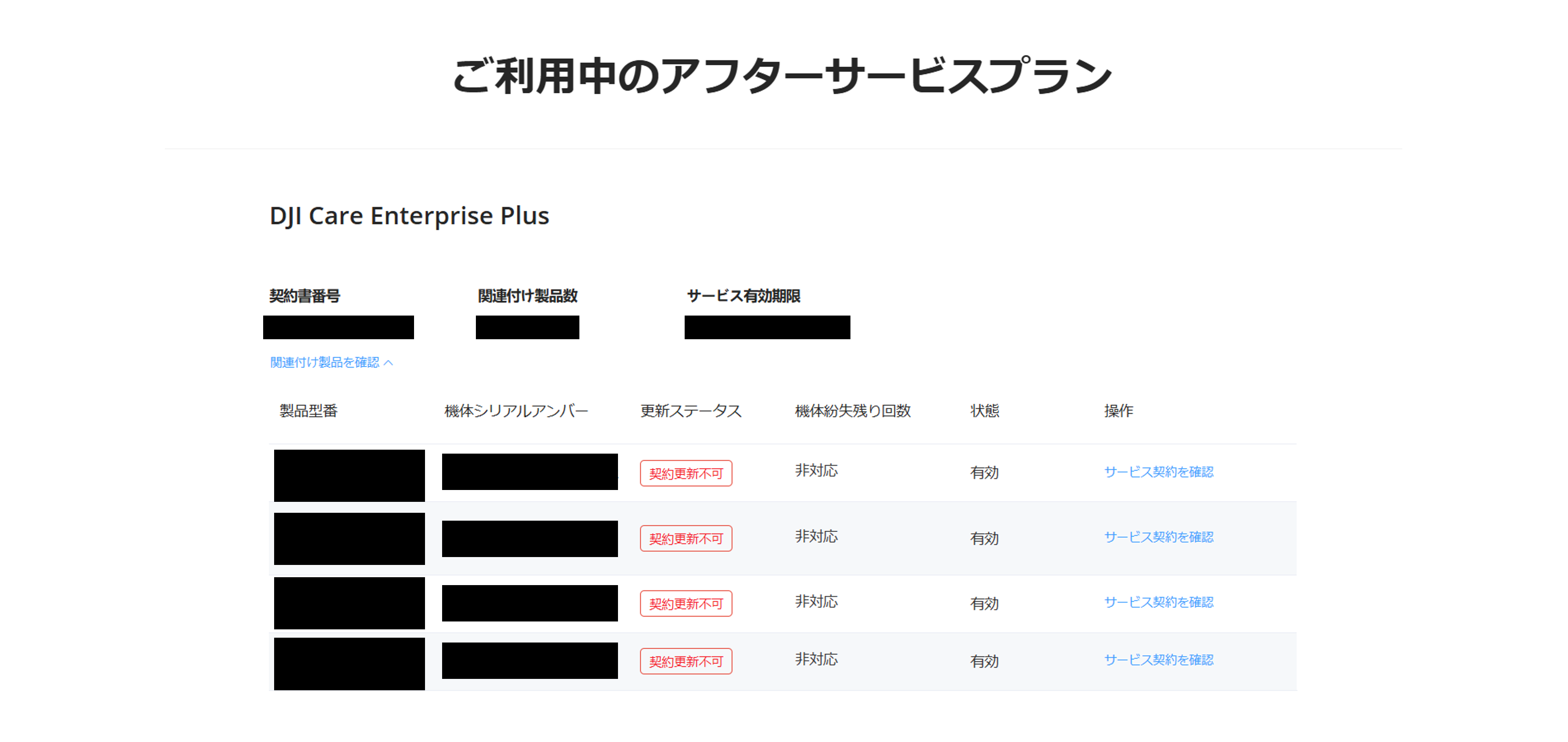 DJI Care Enterpriseのステータス確認方法について – ヘルプ